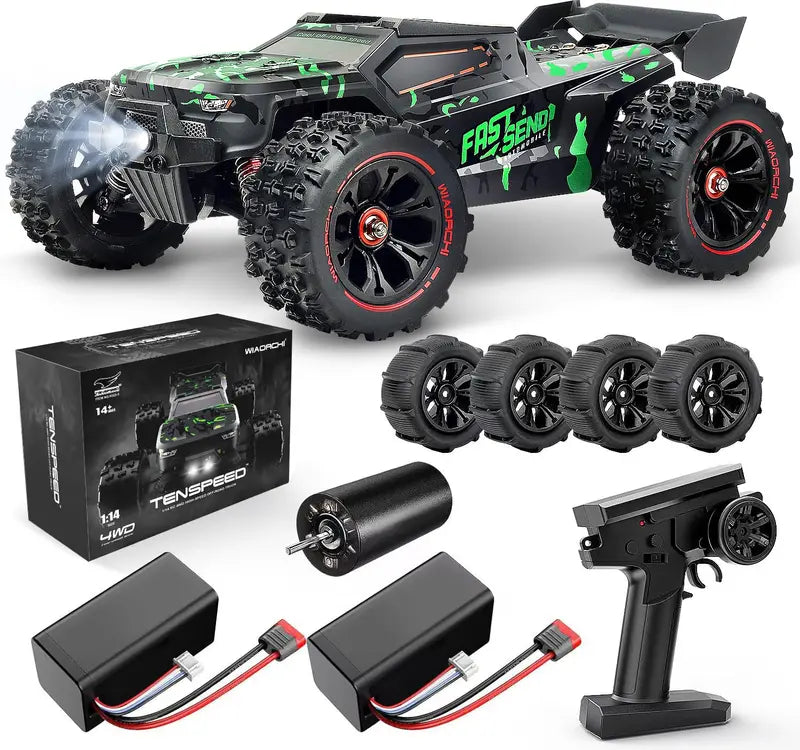 1/16 Scale Brushless RC Car ¨C 42 mph Ready-to-Run Model with Dual Batteries