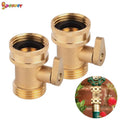 1/2Pack Garden Hose Brass Shut Off Valve, 3/4” Thread Heavy Duty Water Hose Connector Shut off Ball Valve Faucet Hose Adapter