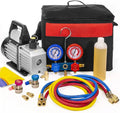 1/4 HP HVAC Vacuum Pump ¨C 3 CFM Refrigeration Manifold Gauge Set for AC and Refrigeration Service