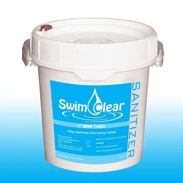 1-Inch Mini Chlorine Tablets ¨C 25 lb Bucket for Pool Sanitization