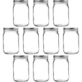 10 Decorating Mason Jars Set, 12 oz. – Canning, Aluminum Lid – Clear