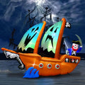 10-Foot Inflatable Pirate Ship ¨C Animated Halloween Yard Decoration with Lights