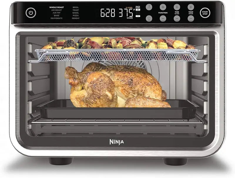 10-in-1 Digital Air Fryer Toaster Oven ¨C XL Convection Countertop Oven with Built-in Thermometer &amp; Stainless Steel Finish