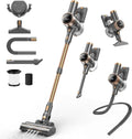 10-in-1 Gold Cordless Stick Vacuum: LED Touchscreen, 45-Min Battery Life, Lightweight &amp; Powerful ¡ª Ideal for Hard Floors, Carpets &amp; Pet Hair