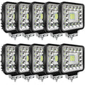 10-Pack 4-Inch Square LED Cube Lights ¨C 120W, 10000LM, 12V/24V Off-Road Driving Lights for Trucks, ATVs, RVs, and Boats