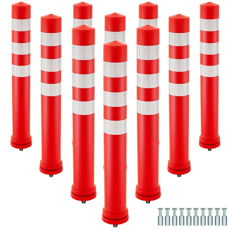 10-Pack High-Visibility Traffic Delineator Posts for Construction Zones &amp; Event Safety