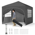 10′ x 10′ Pop-Up Canopy Tent with Four Zippered, Removable Sidewalls