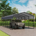 10′ x 15′ Reinforced Metal Carport ¨C Outdoor Garage or Shade Structure with Sturdy Frame
