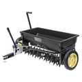 100-Lb Tractor-Mounted Broadcast Seeder ¨C Polyethylene Hopper, 10″ Wheels, Multi-Use Spike Weeder &amp; Fertilizer Spreader
