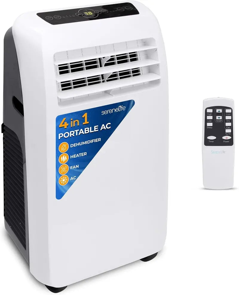 10,000 BTU 4-in-1 Portable AC Unit ¨C Cooling, Heating, Dehumidifying &amp; Fan, Remote Control, 24-Hour Timer, Low-Noise Design