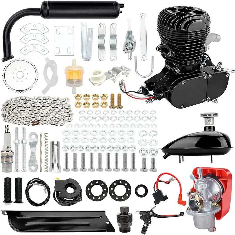 100cc 2-Stroke Bicycle Motor Kit ¨C DIY Gas Engine Conversion Kit for Standard Bikes (Air-Cooled, Black)