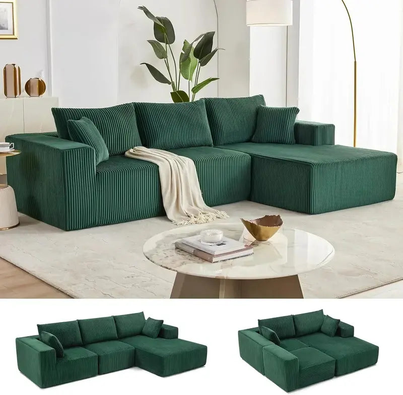 108-Inch Modern Cloud Sectional Sofa ¨C Deep-Seated L-Shaped Design with Plush Upholstery