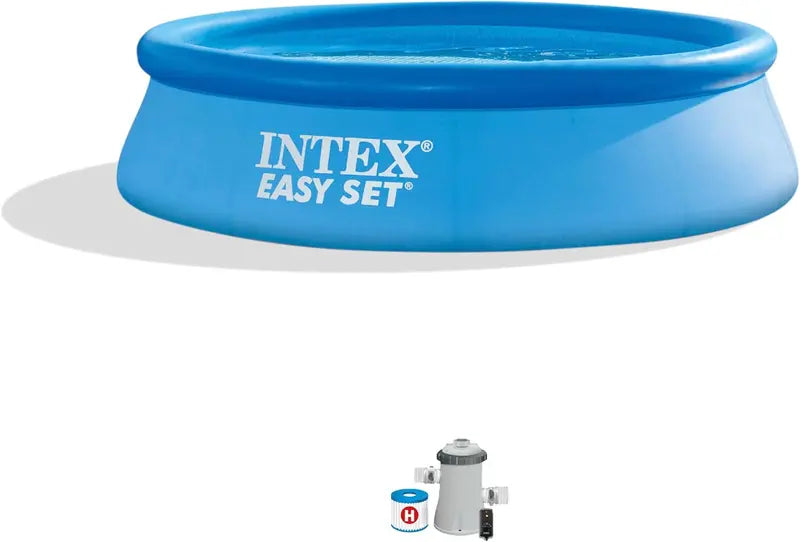 10ft Round Inflatable Swimming Pool ¨C 1018-Gallon Capacity, 30in Depth, Includes 530 GPH Filter Pump &amp; Puncture-Resistant Vinyl