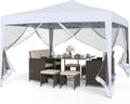 10×10 ft Easy-Setup Pop-Up Canopy ¨C Adjustable Height, Mesh Ventilation, Carry Bag &amp; Staking Kit (Coffee)