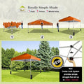10×10 One-Touch Pop-Up Awning ¨C Silver-Coated Sunshade with Adjustable Height &amp; Sand Anchors