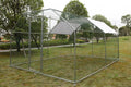 10’x10′ Outdoor Heavy Duty Chicken Coops Walk in Metal Chicken Cages Large Pets Raise Crate Protector Poultry Rabbit House with Waterproof Cover Backyard