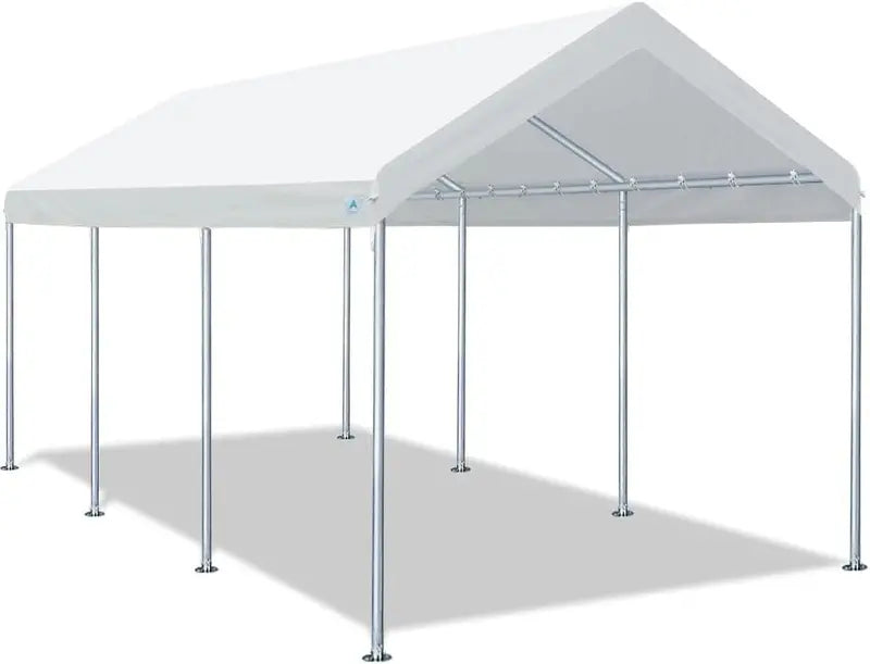 10×20 ft Heavy-Duty Adjustable Carport Canopy ¨C Portable Shelter for Cars, Boats, or Events (Beige)