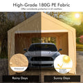 10×20 ft Steel Portable Carport ¨C Removable Sidewalls, Weather-Resistant Canopy