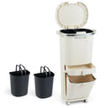 11-Gallon Kitchen Trash Can ¨C Triple-Layer Design with Lid and Two Detachable Buckets