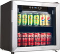 115-Can Beverage Refrigerator ¨C Glass-Door Mini Fridge with Adjustable Shelving for Bar or Office