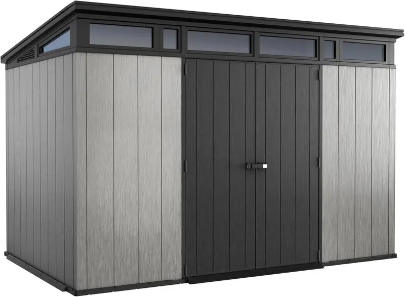 11×7 Modern Resin Outdoor Storage Shed ¨C Weatherproof Patio &amp; Garden Organizer