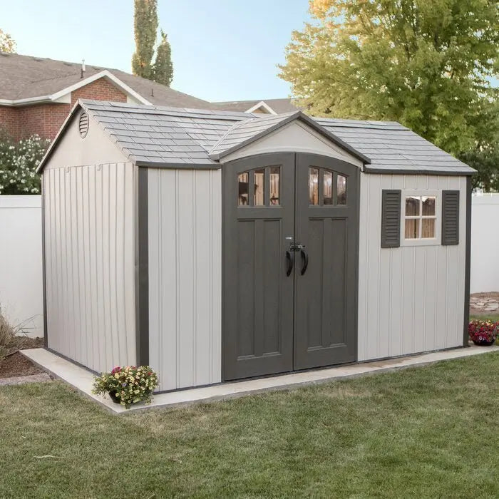 12.5 ft ¡Á 8 ft Plastic Storage Shed ¡ª Durable Outdoor Garden or Workshop Shelter
