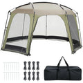 12.5′ x 11.7′ Mesh Screen Tent ¨C Zippered Entry, Ventilated Design, Includes Carry Bag