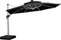 12-Foot Solar-Powered LED Cantilever Patio Umbrella ¨C Wind-Resistant Round Bias Design for Deck or Poolside