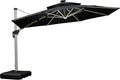 12-Foot Solar-Powered LED Cantilever Patio Umbrella ¨C Wind-Resistant Round Outdoor Parasol with Built-in Lights