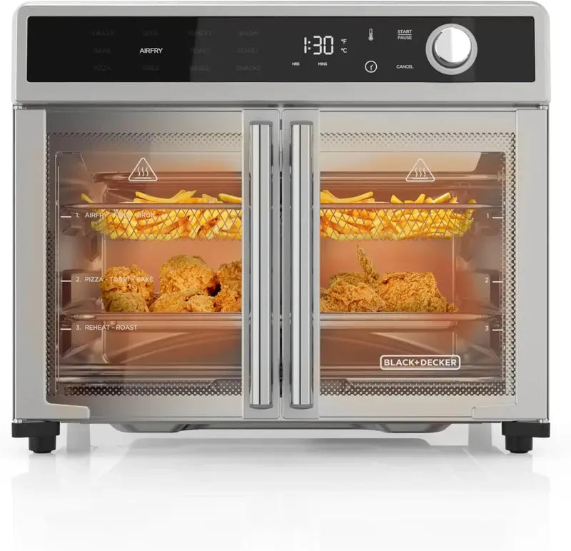 12-in-1 Air Fryer Toaster Oven Combo ¨C Convection Countertop Oven with French Doors &amp; Stainless Finish