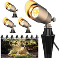 12-Pack Brass Landscape Uplights ¨C 12V Low-Voltage LED Spotlights for Gardens, Patios &amp; Pathways (Bulbs Not Included)