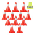 12-Pack Stackable PVC Traffic Cones ¨C High-Visibility Safety Set