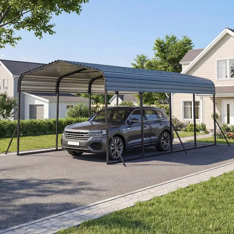 12′ x 20′ Industrial-Strength Galvanized Steel Carport Canopy for Cars and Equipment