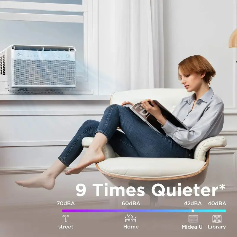 12,000 BTU Inverter Window AC ¨C U-Shaped Design, Open-Window Compatible, Smart &amp; Quiet Operation