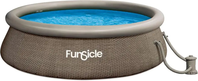 12ft Round Above-Ground Inflatable Pool ¨C Easy-Setup Top-Ring Design, Includes Filter Pump &amp; 36in Wall Height