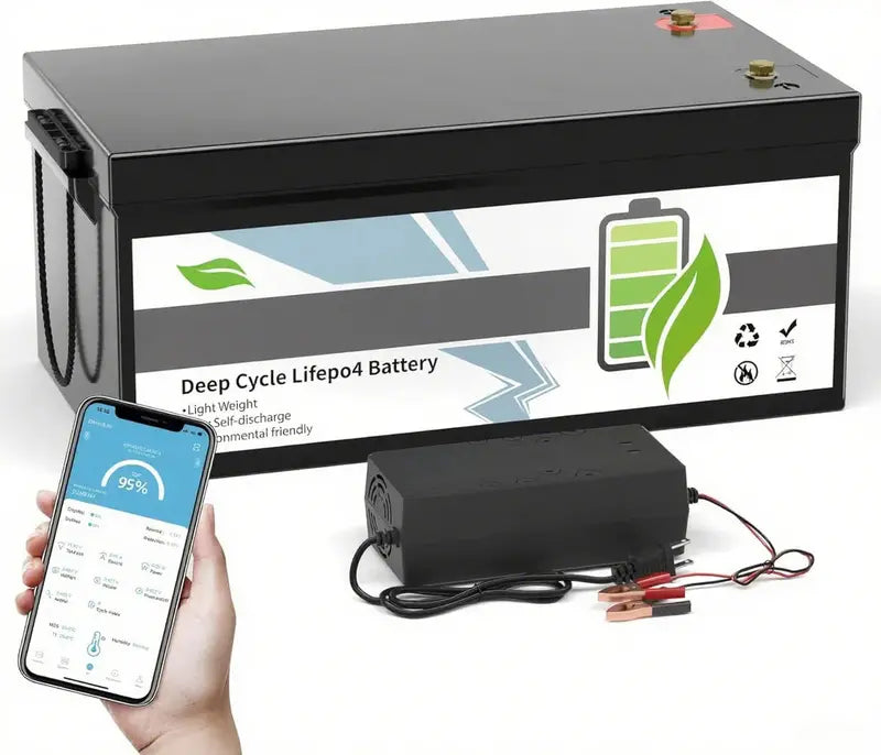 12V 100Ah LiFePO4 Deep Cycle Battery ¨C Integrated 100A BMS, Low-Temp Protection, Optimized for RVs, Boats &amp; Off-Grid Solar