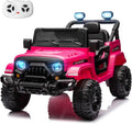 12V Kids Electric Ride-On Truck ¡ª Remote-Controlled, Twin 35W Motors, 3.5 MPH Max Speed, Bluetooth Speaker, LED Lights, Safety Belt