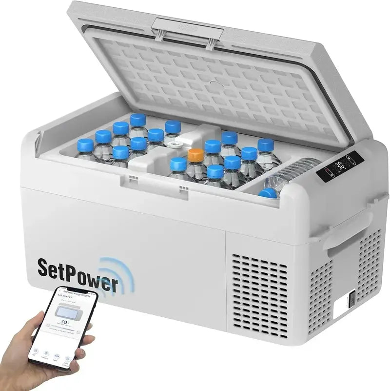 12V Portable Refrigerator ¨C 21-Quart Electric Car Freezer with 50-Hour Runtime