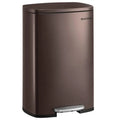 13-Gallon Stainless Steel Kitchen Trash Can ¨C Step-On, Soft-Close, Removable Bucket, Brown Finish