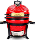13-Inch Ceramic Kamado Charcoal Grill ¨C Compact Portable BBQ in Classic Red