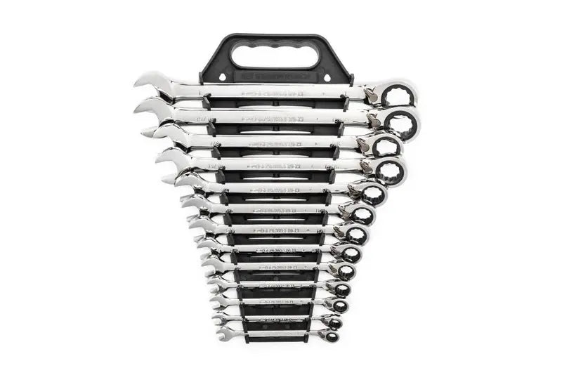 13 Pc 72-Tooth 12 Point Reversible Ratcheting Combination SAE Wrench Set