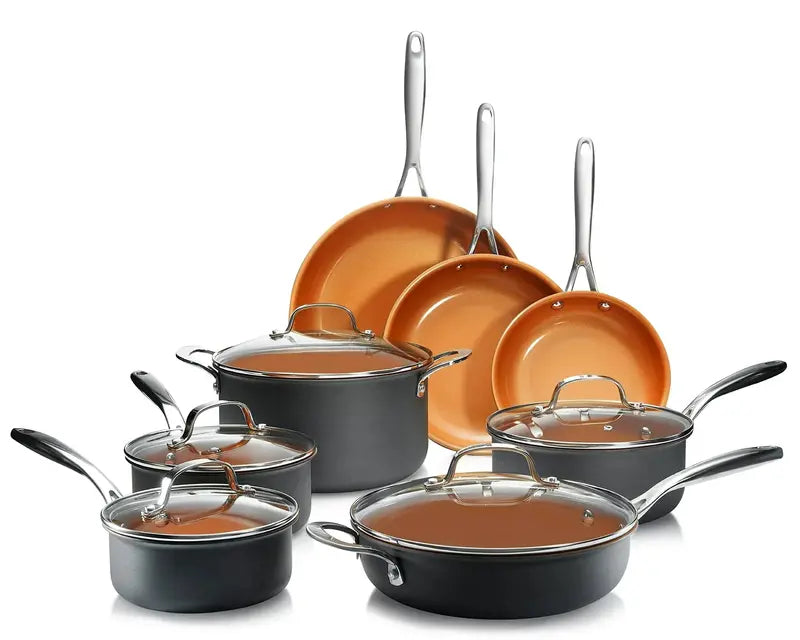 13-Piece Ceramic Nonstick Cookware Set ¨C Premium Kitchen Pots and Pans Collection