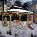 13′ x 11′ Natural Wood Patio Gazebo with Traditional Craftsmanship