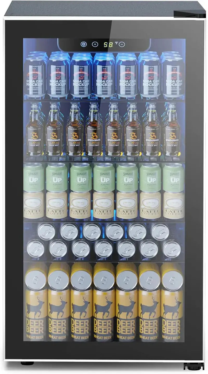 130-Can Adjustable-Temp Beverage Refrigerator ¨C Freestanding Drink Cooler with Digital Controls