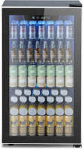 130-Can Adjustable-Temperature Beverage Fridge: Compact Drink Cooler with Precision Cooling Control