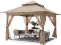 13×13 ft Pop-Up Outdoor Gazebo with Mosquito Netting and Canopy Shelter