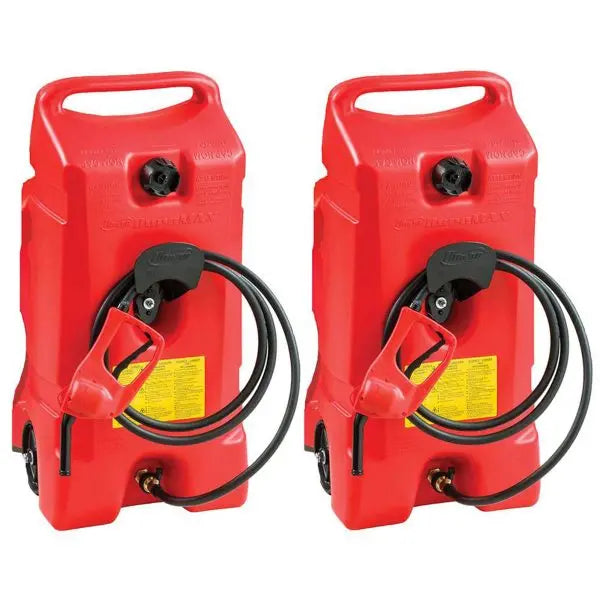 14-Gallon Portable Gas Fuel Tank with Integrated Pump ¨C 2-Pack, Red