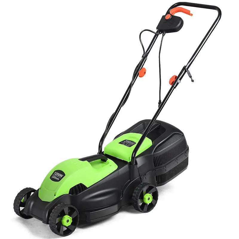 14-Inch Corded Electric Lawn Mower ¨C 12-Amp Push Mower with Grass Bag &amp; Foldable Handle