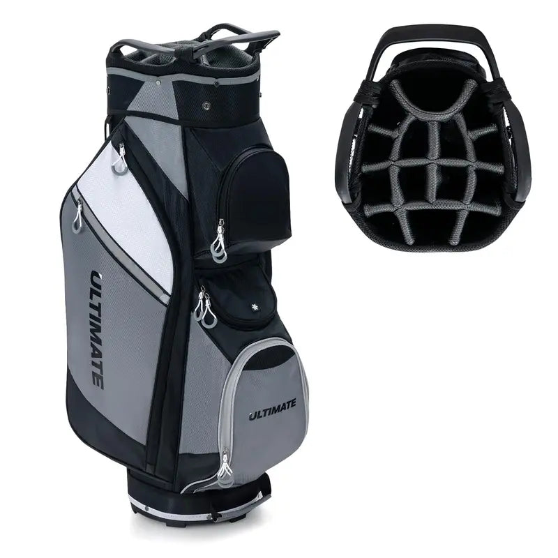14-Way Golf Cart Bag with Cooler Compartment and 7 Functional Zip Pockets