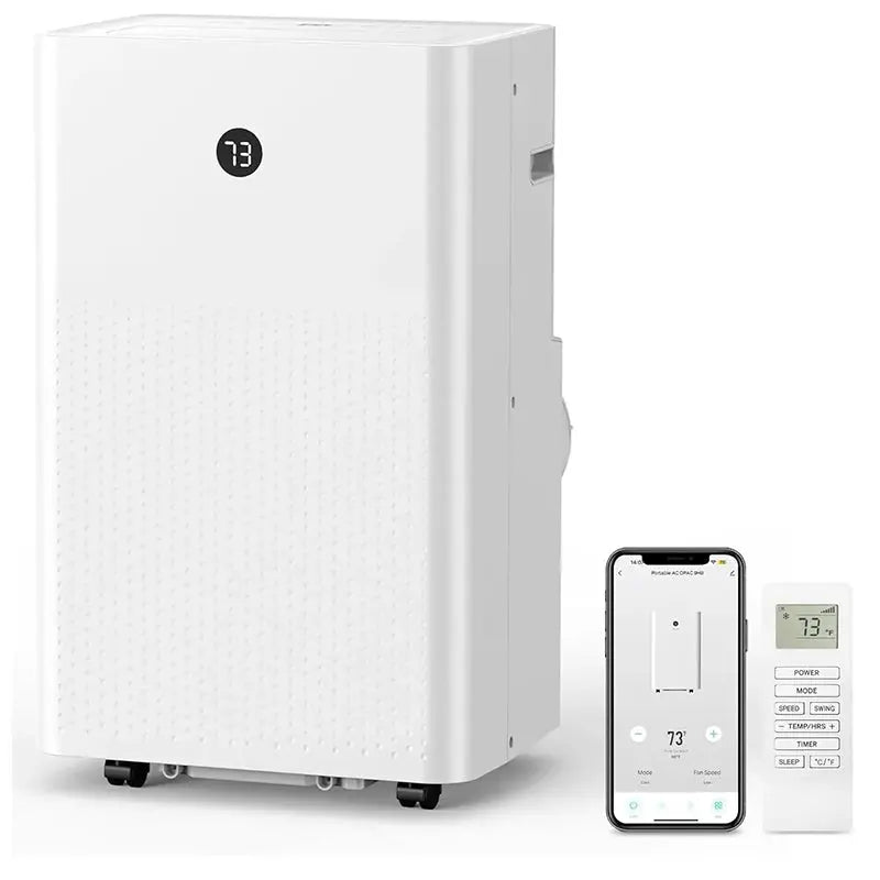 14,000 BTU Portable Air Conditioner ¡ª Auto-Swing Louvers, 3 Fan Speeds &amp; Remote Control